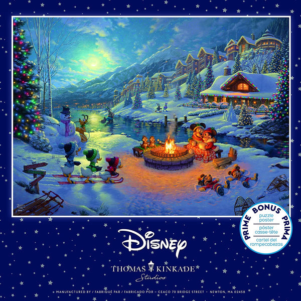 Ceaco - Mickey and Minnie Christmas Lodge by Thomas Kinkade Jigsaw Puzzle (1000 Pieces)