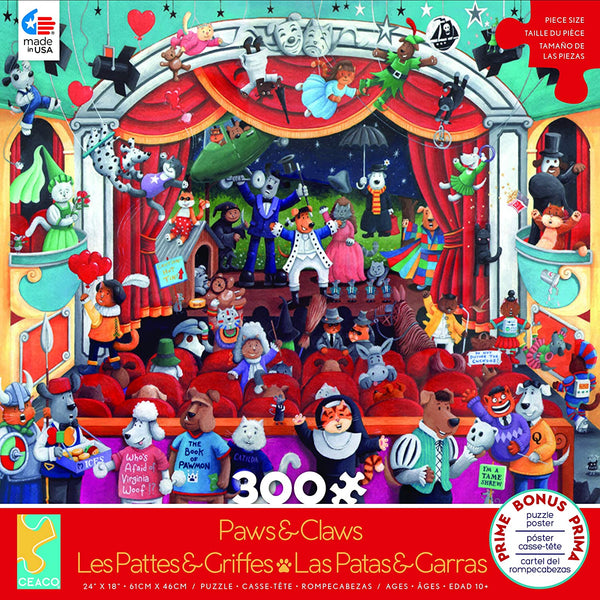 Ceaco - Paws & Claws Theater Puzzle - 300 Piece