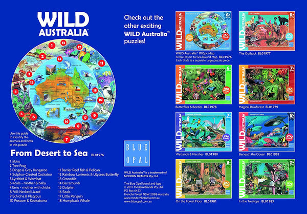 Blue Opal - Wild Australia From Desert to Sea Jigsaw Puzzle (100 Pieces)