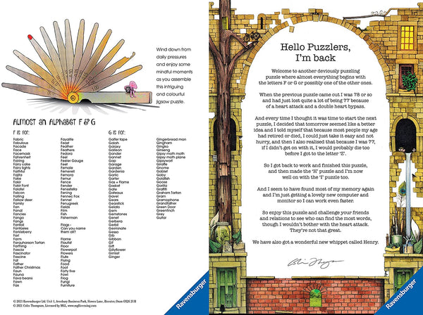 Ravensburger - Awesome Alphabet F & G Jigsaw Puzzle (1000 Pieces)