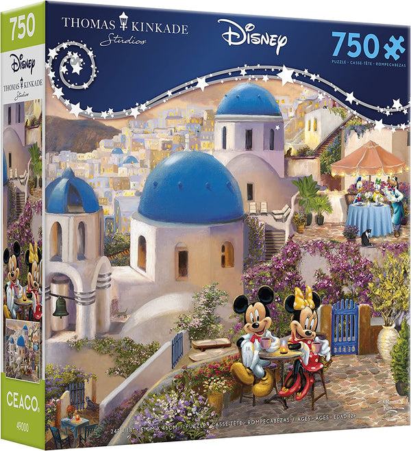 Ceaco - Thomas Kinkade - Disney Dreams Collection - Mickey and Minnie in Greece - 750 Piece Jigsaw Puzzle