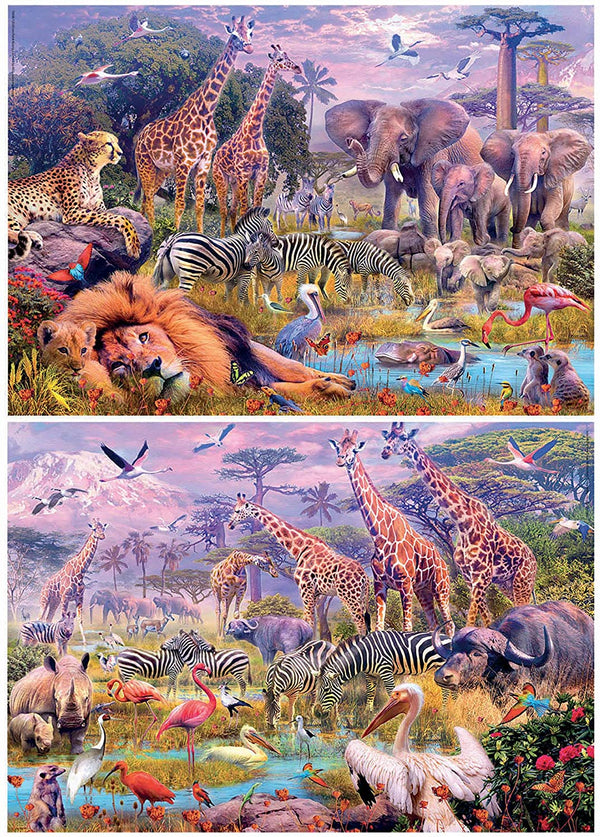 Educa - 2x100p Wild Animals Jigsaw Puzzle (200 Pieces)