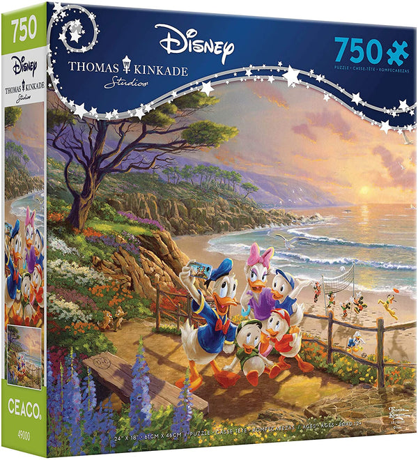 Ceaco - Thomas Kinkade - Disney Dreams - Donald and Daisy, A Duck of a Day 750 Piece Jigsaw Puzzle