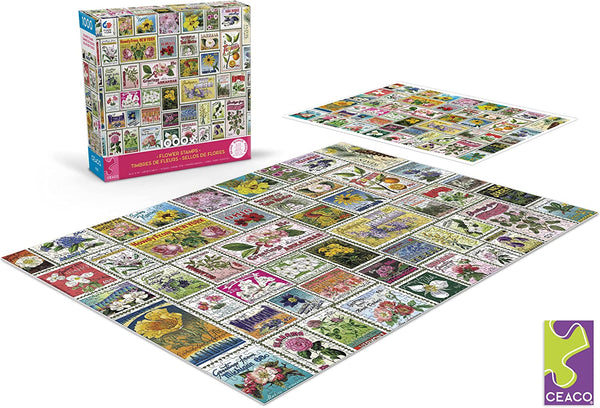Ceaco - Stamps - Flowers Jigsaw Puzzle (1000 Pieces)