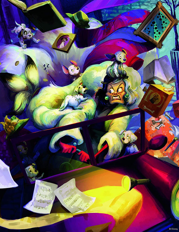 Ceaco - Disney Villains 5 in 1 Multipack Jigsaw Puzzle Bundle Set, (2) 300 Piece, (2) 500 Piece, (1) 750 Piece, Kids and Adults