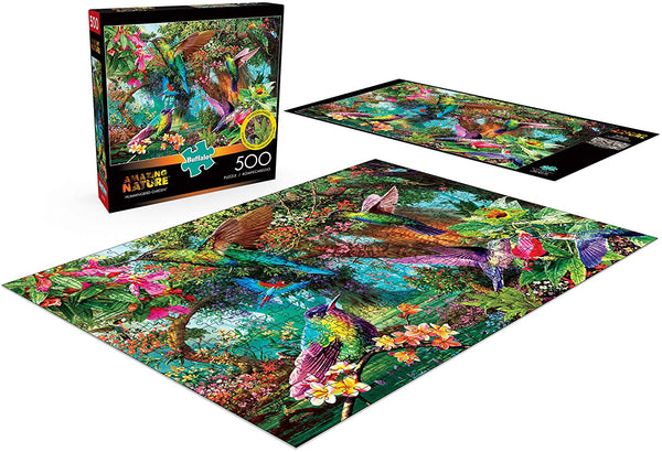 Buffalo Games - Hummingbird Garden - 500 Piece Jigsaw Puzzle with Hidden Images