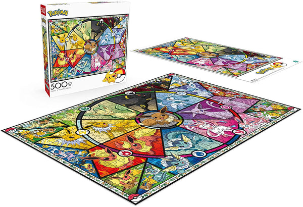 Buffalo Games - Pokemon - Eevee's Stained Glass - 500 Piece Jigsaw Puzzle