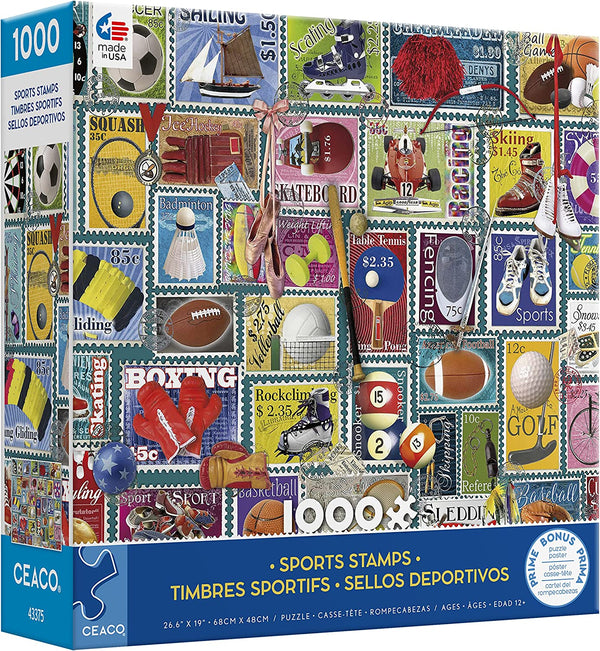 Ceaco - Stamps - Sports Jigsaw Puzzle (1000 Pieces)