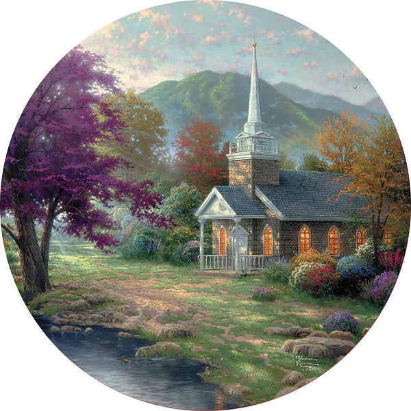 Ceaco - Thomas Kinkade 8 in 1 Multipack Jigsaw Puzzle Bundle Set - (2) Round 300, (4) 550, (1) 750, (1) 1000 Pieces, Kids and Adults
