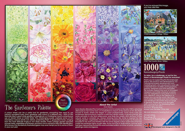 Ravensburger - The Gardener's Palette No.1 - Cottage Garden Jigsaw Puzzle (1000 Pieces)