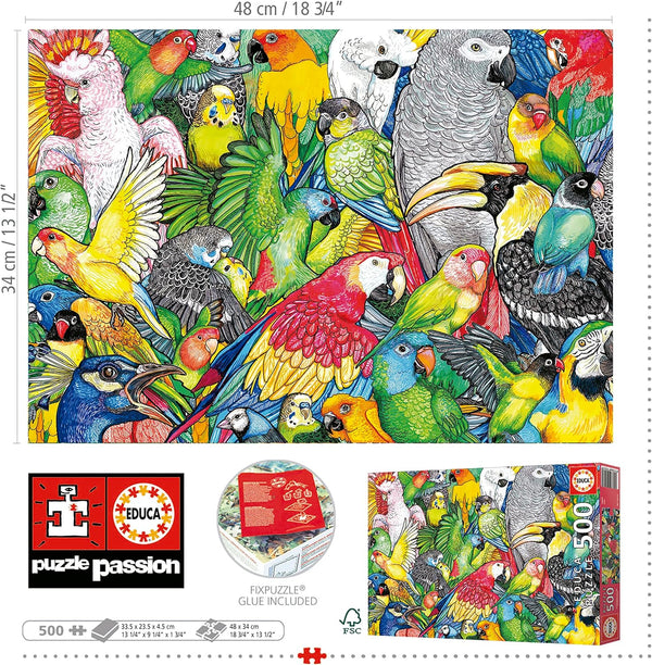 Educa - Parrots Jigsaw Puzzle (500 Pieces)