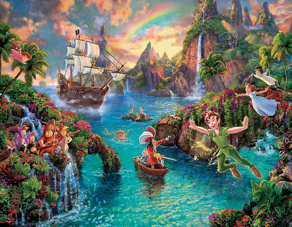 Ceaco - Thomas Kinkade Disney Multipack 4 x 500 pc Puzzles, Tangled, Sleeping Beauty, Peter Pan, Mickey & Minnie