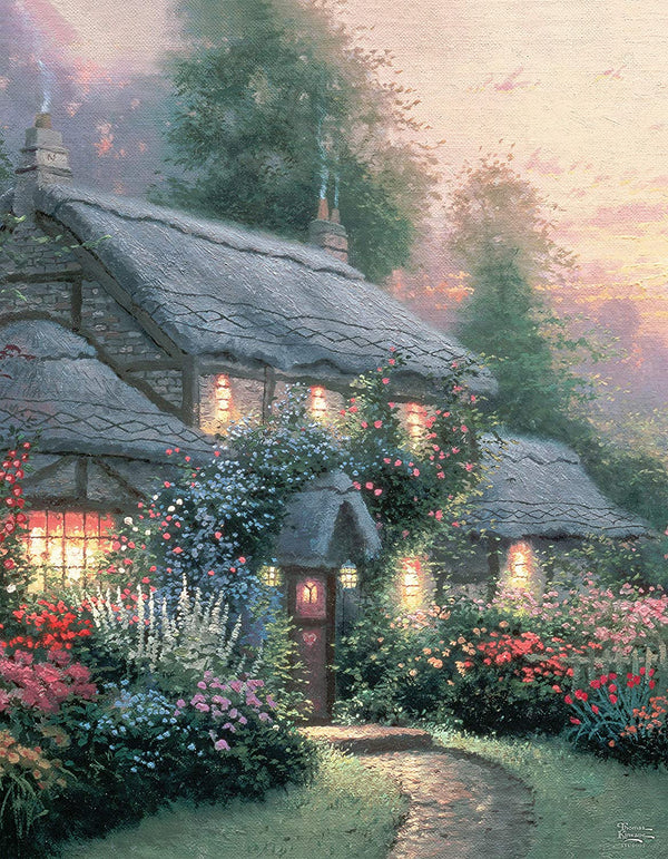 Ceaco - Thomas Kinkade 8 in 1 Multipack Jigsaw Puzzle Bundle Set - (2) Round 300, (4) 550, (1) 750, (1) 1000 Pieces, Kids and Adults