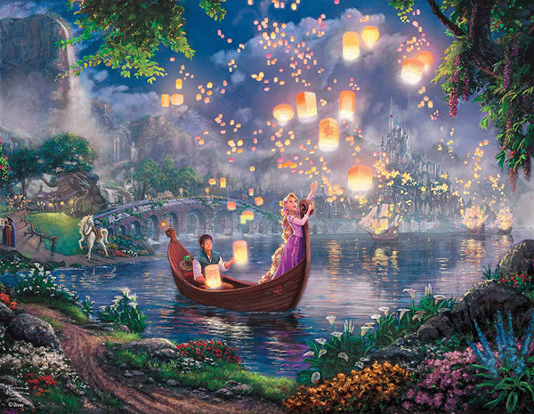 Ceaco - Thomas Kinkade The Disney Dreams Collection 4 in 1 Multipack Jigsaw Puzzles (4 x 500 Pieces) Tangled, Mickey & Minnie, Dumbo, Little Mermaid by Thomas Kinkade Jigsaw Puzzle (2000 Pieces)