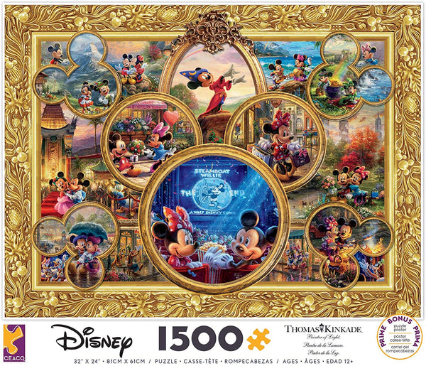 Ceaco - Thomas Kinkade Mickey's 90th Birthday Collage Puzzle - 1500 Piece