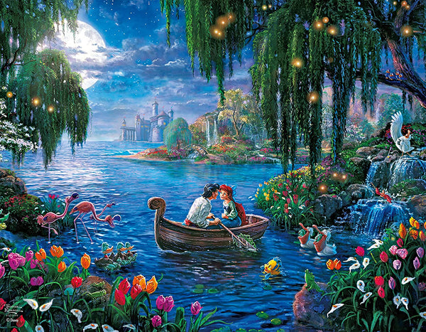 Ceaco - Thomas Kinkade The Disney Dreams Collection 4 in 1 Multipack Jigsaw Puzzles (4 x 500 Pieces) Tangled, Mickey & Minnie, Dumbo, Little Mermaid by Thomas Kinkade Jigsaw Puzzle (2000 Pieces)