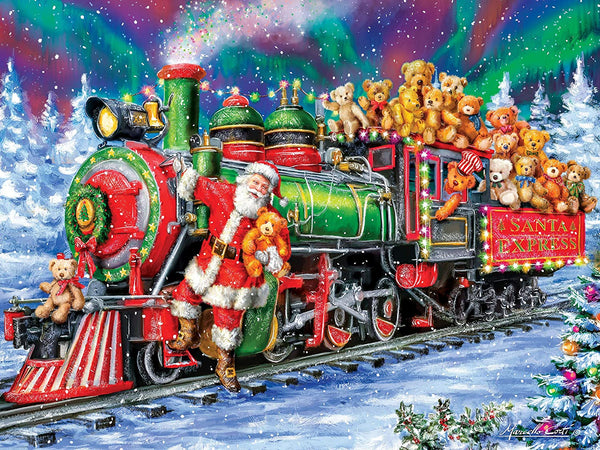 MasterPieces Holiday EZ Grip Extra Large Jigsaw Puzzle, North Pole Delivery, Featuring Art by Jenny Newland, 300 Pieces