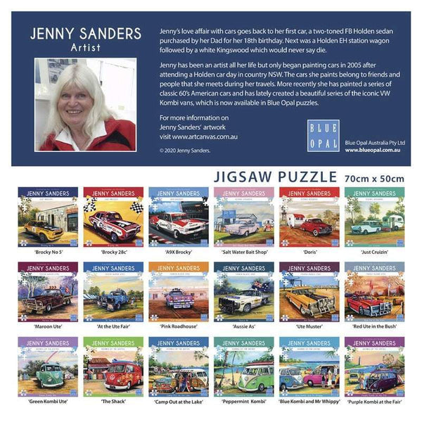 Blue Opal - Ute Muster 1000 piece Jigsaw Puzzle by Jenny Sanders
