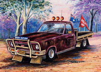 Blue Opal - Maroon Ute 1000 pieces Jigsaw Puzzle by Jenny Sanders