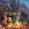 Ceaco Thomas Kinkade Disney Collection Mickey and Minnie Sweetheart Fire Jigsaw Puzzle (750 Piece)