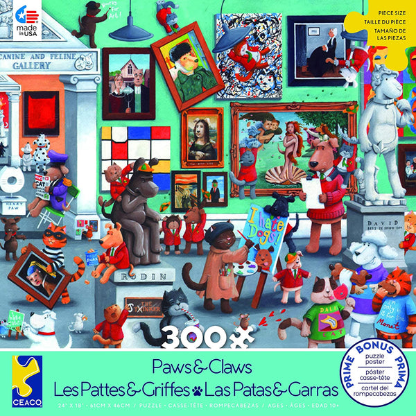 Ceaco 2224-5 Paws & Claws Gallery Puzzle - 300Piece