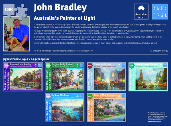 Blue Opal - John Bradley - Trams in Gaslight Jigsaw Puzzle (1000 pieces)
