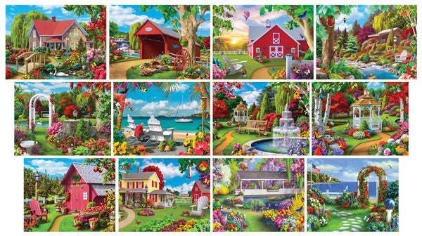 Masterpieces Puzzle 12 Pack Alan Giana 12 Pack Bundle Puzzles (100 x4, 300 x4 & 500 x4)