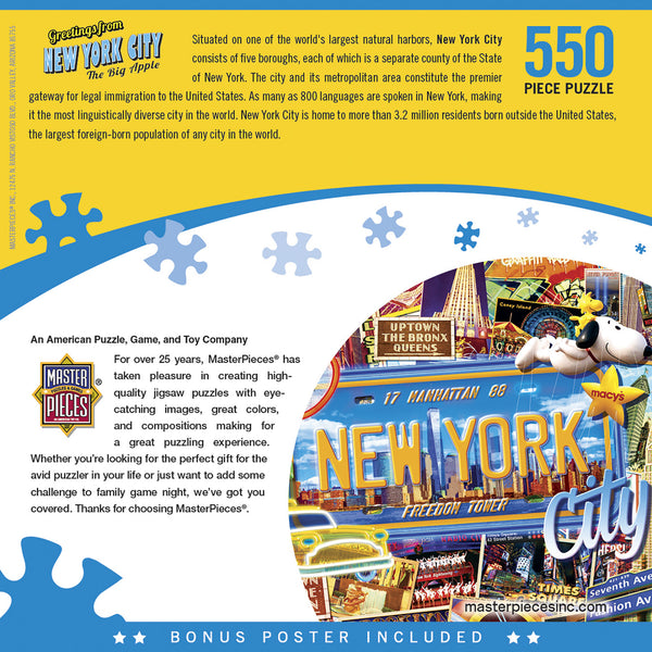 Masterpieces - Greetings from New York Jigsaw Puzzle (550 Pieces)