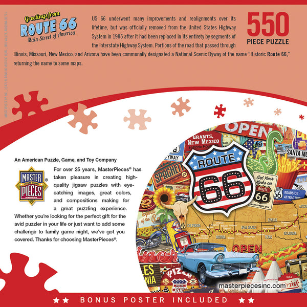 Masterpieces - Greetings from Route 66 Jigsaw Puzzle (550 Pieces)