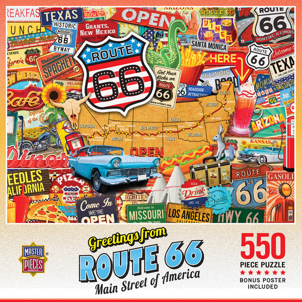 Masterpieces - Greetings from Route 66 Jigsaw Puzzle (550 Pieces)