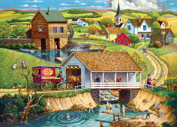Masterpieces - Hometown Gallery Last Swim of Summer Jigsaw Puzzle (1000 Pieces)