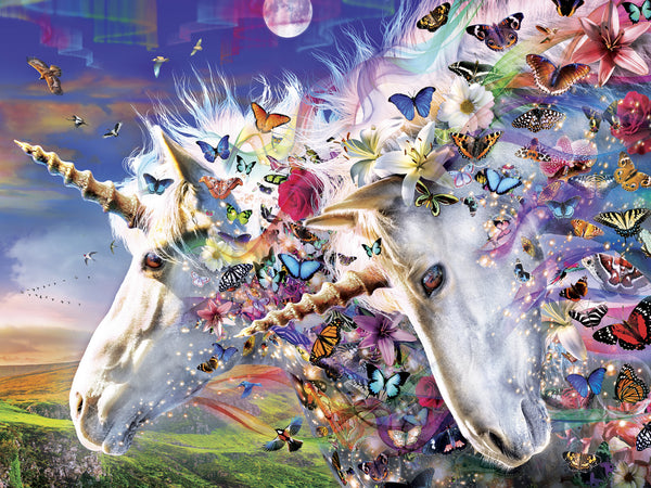 Masterpieces Puzzle Medley Unicorns & Butterflies Ez Grip Puzzle 300 pieces