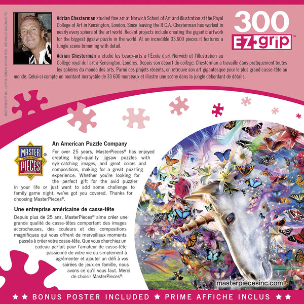 Masterpieces Puzzle Medley Unicorns & Butterflies Ez Grip Puzzle 300 pieces