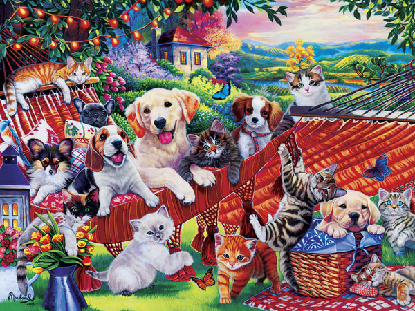Masterpieces Puzzle Playful Paws A Lazy Afternoon Ez Grip Puzzle 300 pieces