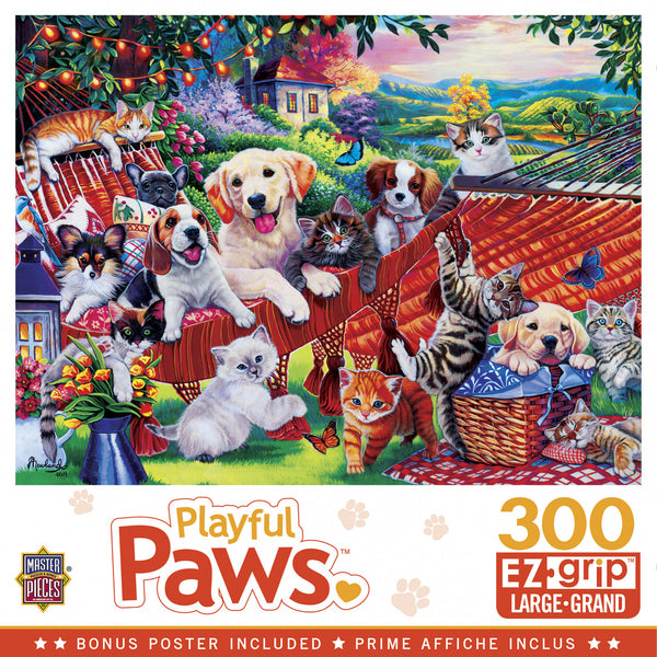 Masterpieces Puzzle Playful Paws A Lazy Afternoon Ez Grip Puzzle 300 pieces