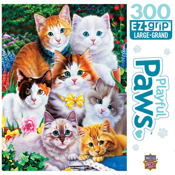 Masterpieces Puzzle Playful Paws Purrfectly Adorable Ez Grip Puzzle 300 pieces