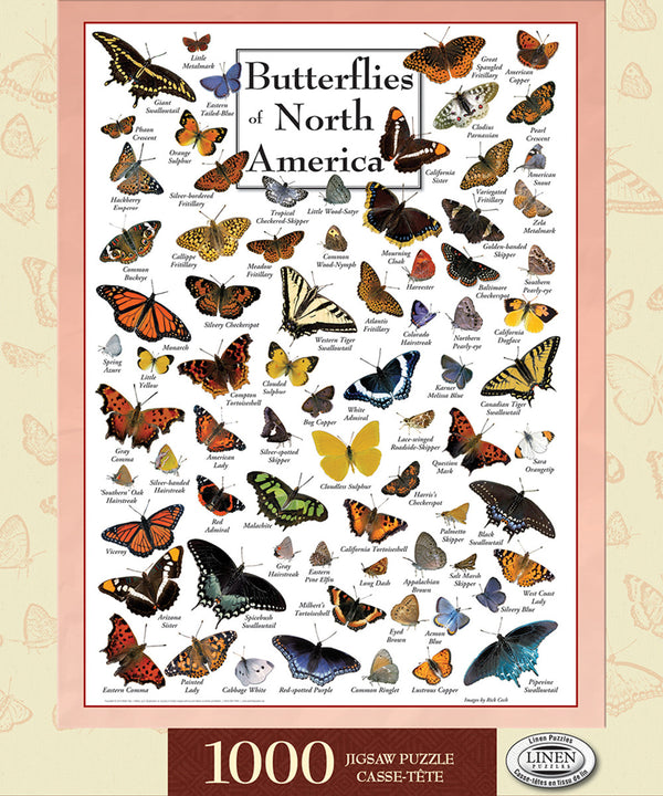 Masterpieces Puzzle Poster Art Butterflies of North America Puzzle 1,000 pieces