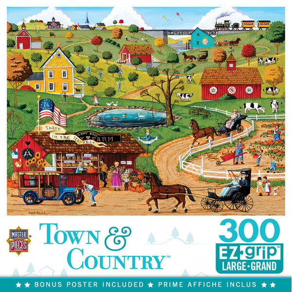 Masterpieces Puzzle Town & Country Share in the Harvest Ez Grip Puzzle 300 pieces