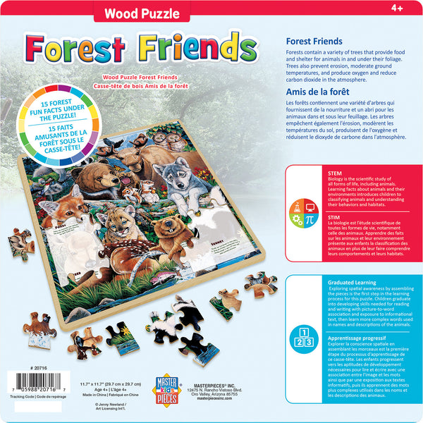 Masterpieces - Wood Fun Facts Forest Friends Jigsaw Puzzle (48 Pieces)