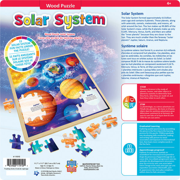 Masterpieces Puzzle Wood Fun Facts Solar System Puzzle 48 pieces