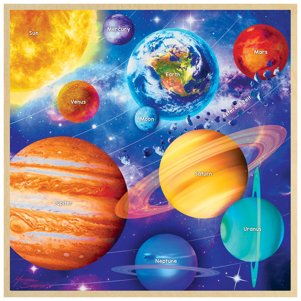 Masterpieces Puzzle Wood Fun Facts Solar System Puzzle 48 pieces