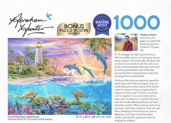 Cra-Z-Art - Master Artist Collection - Abraham Hunter - Catching Rays Lighthouse Jigsaw Puzzle (1000 Pieces)