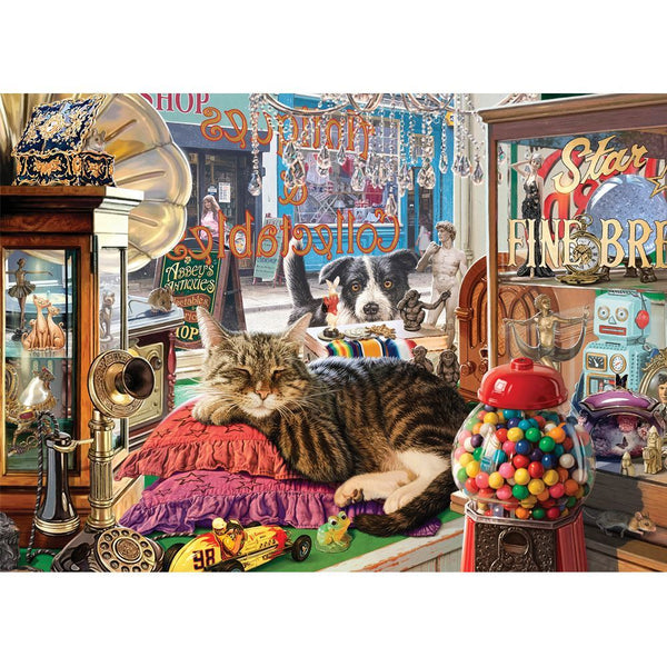 Holdson - Cat Napping - Antique Shop Cat Jigsaw Puzzle (1000 Pieces)