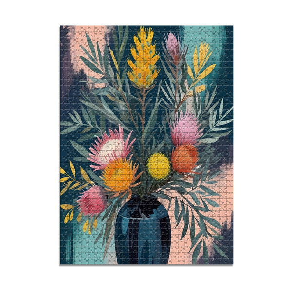 Painted Floral - Native Floral Arrangement Jigsaw Puzzle (1000 Pieces)