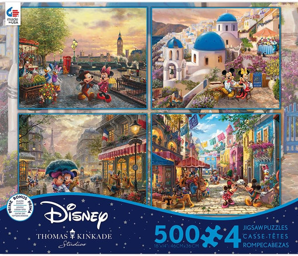 Ceaco - 4 in 1 Multipack - Disney - Mickey & Minnie by Thomas Kinkade Jigsaw Puzzle (2000 Pieces)