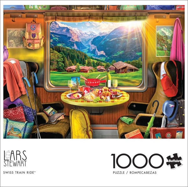 Buffalo Games - Swiss Train Ride by Lars Stewart Jigsaw Puzzle (1000 Pieces)