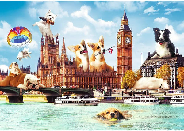 Trefl - Funny Cities, Dogs in London Jigsaw Puzzle (1000 Pieces)