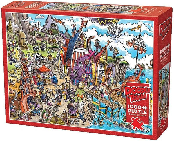 Cobble Hill - Doodletown Viking Village Jigsaw Puzzle (1000 Pieces)