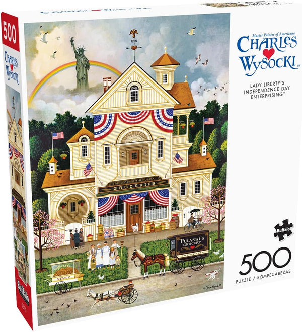 Buffalo Games - Lady Liberty's Independence Day Enterprising by Charles Wysocki Jigsaw Puzzle (500 Pieces)