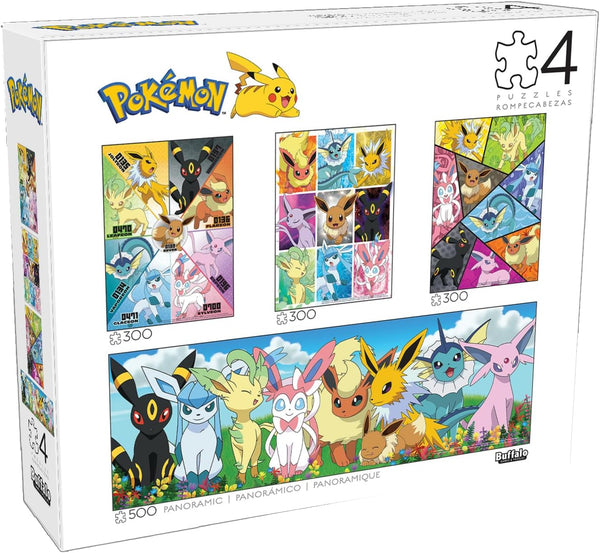 Buffalo Games - Pokemon - Eevee Montage - Multipack (3 x 300, 1 x 500pc) Jigsaw Puzzle (1400 Pieces)